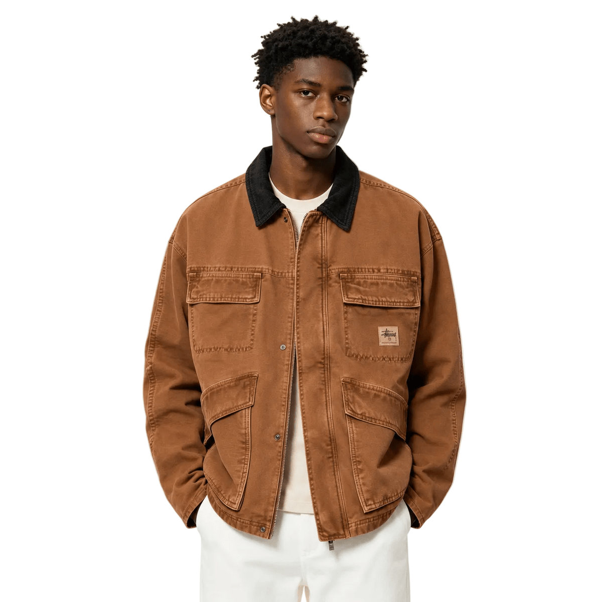 Stussy Washed Canvas Shop Jacket Bronze