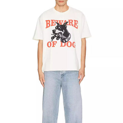 RHUDE Warning Logo Cotton Short-Sleeve T-Shirts