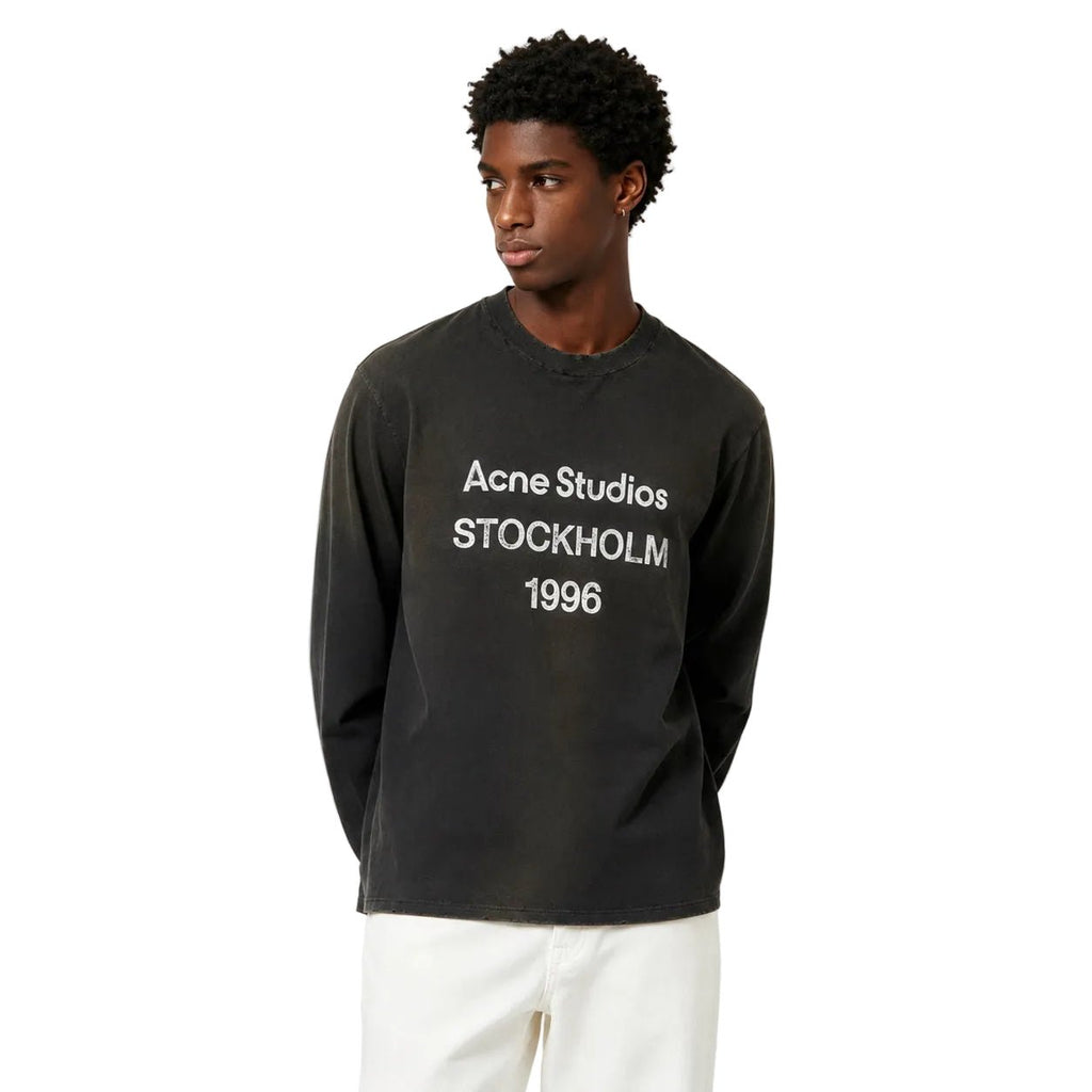 Acne Studios Logo Long Sleeve T-shirt Faded Black