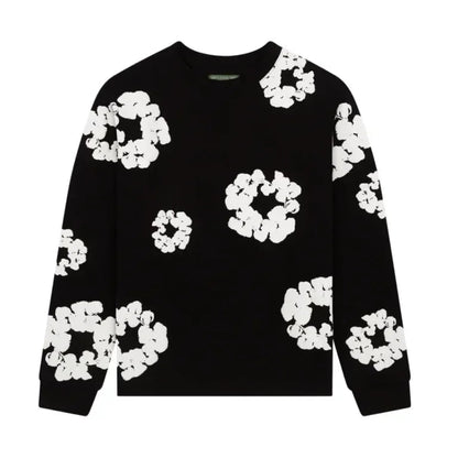 Denim Tears Long Sleeve Cotton Wreath T-shirt Black