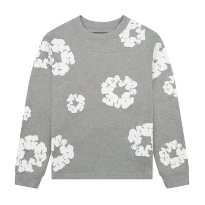 Denim Tears Long Sleeve Cotton Wreath T-shirt Grey