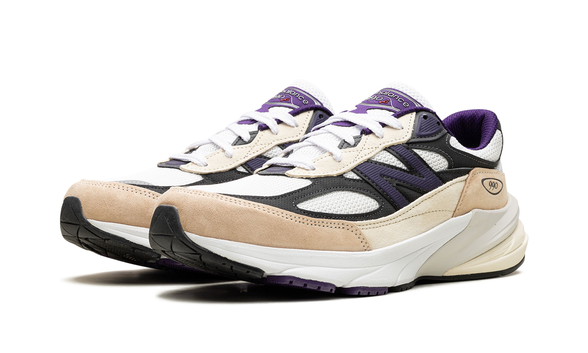 990v6 "Made In USA - Teddy Santis White Black Plum" U990WB6
