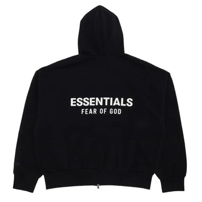 Fear of God Essentials Classic Full Zip-Up Hoodie Jet Black