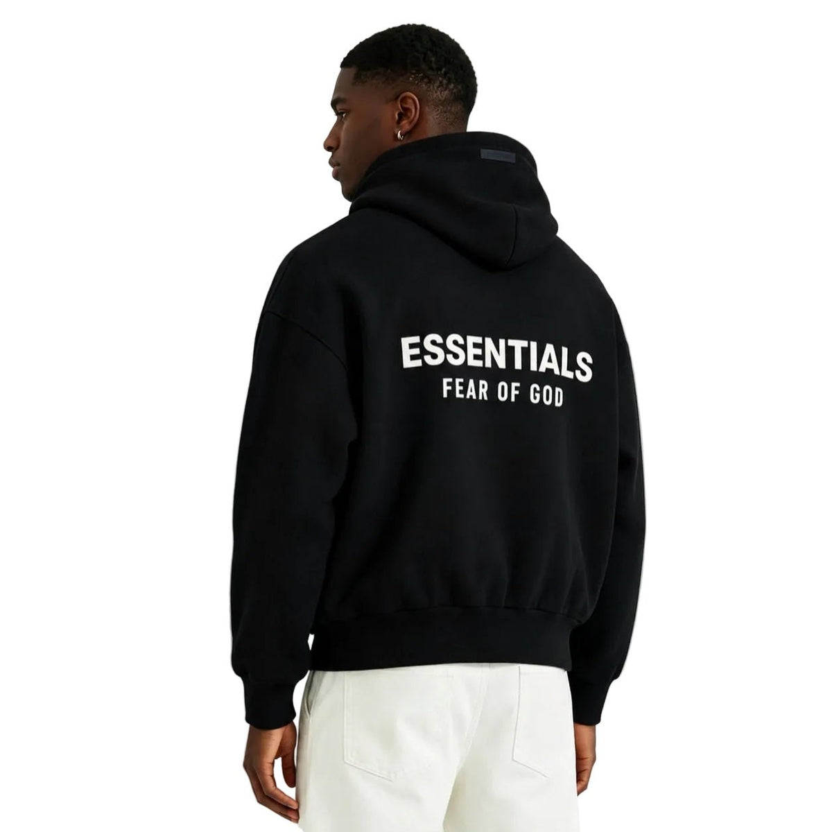 Fear of God Essentials Classic Full Zip-Up Hoodie Jet Black