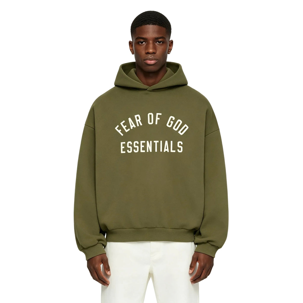 Fear of God Essentials Fleece Hoodie Military
