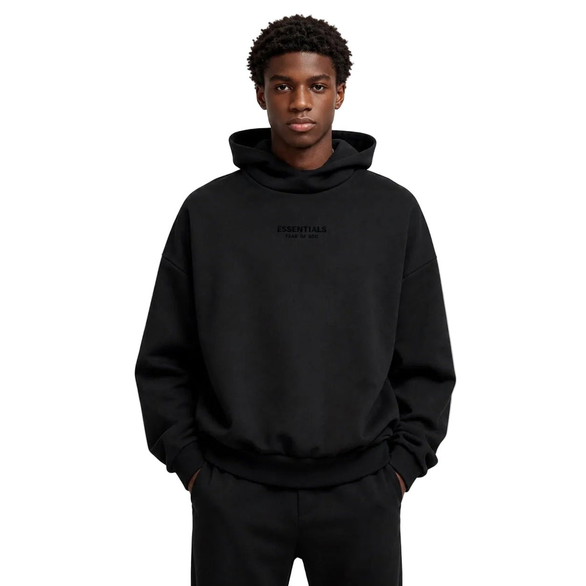 Fear of God Essentials Hoodie Jet Black FW23
