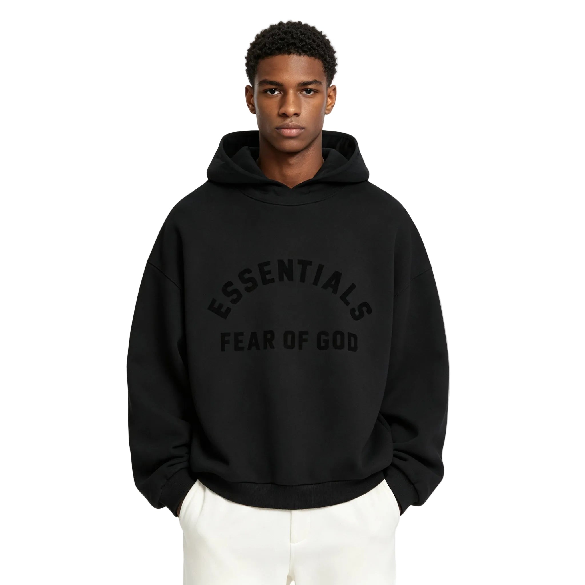 Fear of God Essentials Nylon Fleece Hoodie Jet Black Jet Black