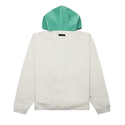Fear Of God Essentials SS24 Nylon Fleece Hoodie Light Heather Grey/Mint Leaf