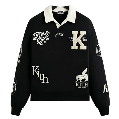Kith Nelson Collared Rugby Pullover Black