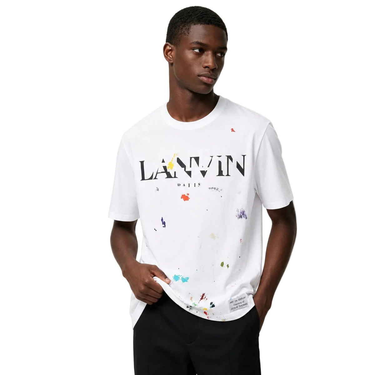 Lanvin x Gallery Dept. Logos Printed T-Shirt With Paint Marks White