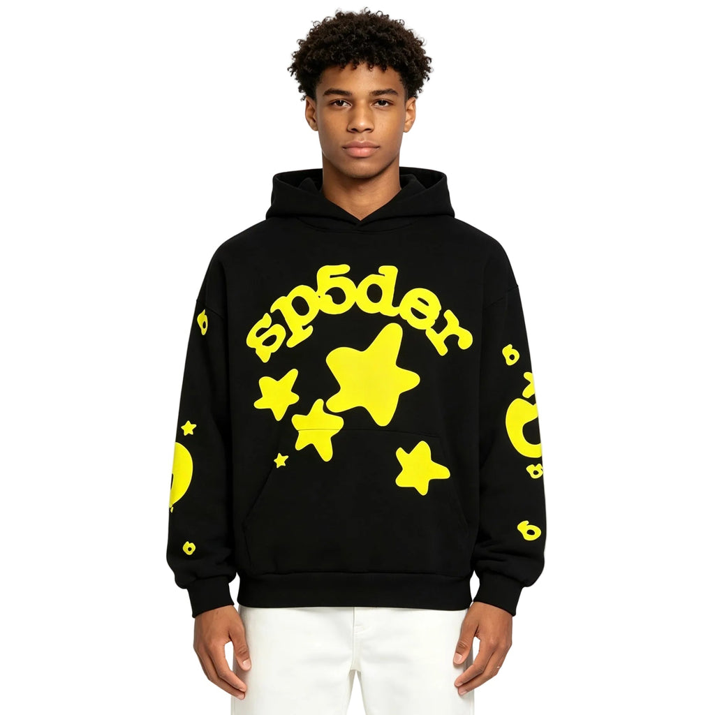 Sp5der Beluga Hoodie Onyx/Yellow