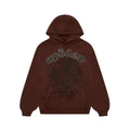 Sp5der x Travis Scott ComplexCon Exclusive Rhinestone Web Hoodie Brown